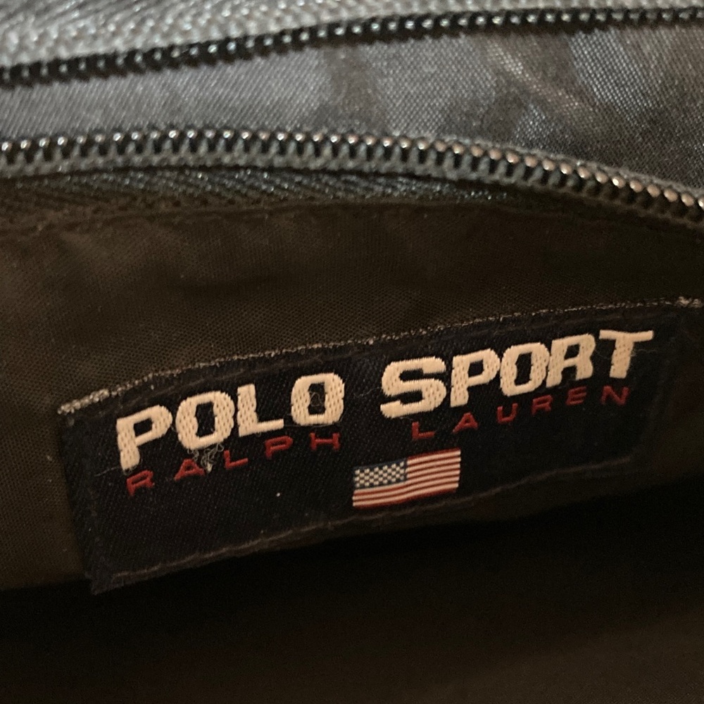 VINTAGE POLO SPORT RALPH LAUREN BLACK NYLON CROSS BODY BLACK BAG - Picture 8 of 16